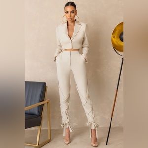Stunning detailed cream business suit ~ Club L London
